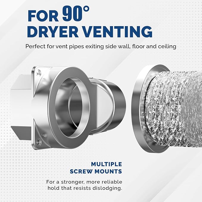 DV-90 Magnetic Dryer Vent Connector Kit - Airtight Quick-Installation for Tight Spaces, Easy lint Cleaning, Strong Magnet Self-Alignment Design with 2.6ft 6" Duct & two Clamps