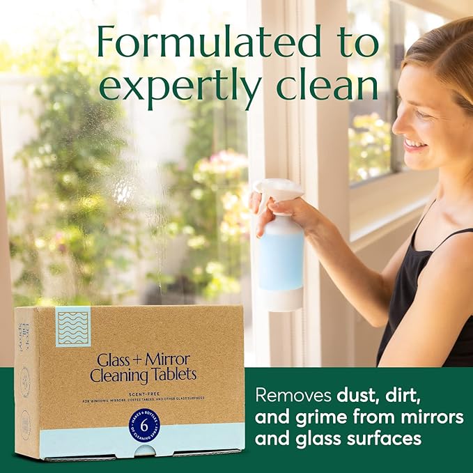 CLEANOMIC Reusable Kitchen Cloth, Glass and Mirror Cleaning Tablets & Fabric Softener Sheets Bundle