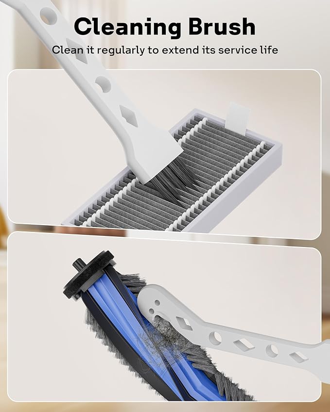 Leemone 20 Pack X11 OmniCyclone Replacement Parts for ECOVACS Deebot X11 OmniCyclone Robot Vacuum, 2 Main Brushes, 2 Roller Mops, 4 HEPA Filters, 4 Sponge Filters, 6 Side Brushes, 1 Cleaning Brush