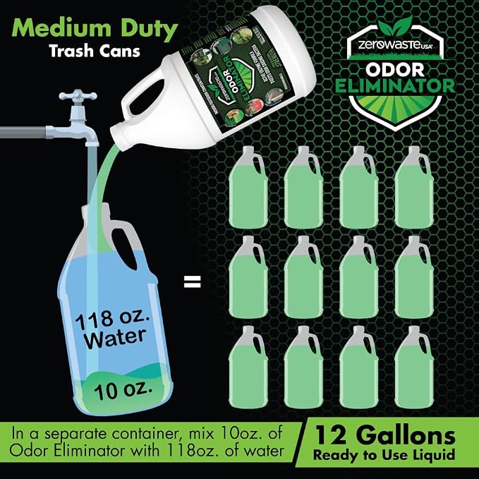 ZERO WASTE USA Odor Eliminator - Commercial Strength Multi-Purpose Enzyme Cleaner - Eliminates odors from Any Organic Matter - Made in USA - (64 Fl Oz, Cinnamon)