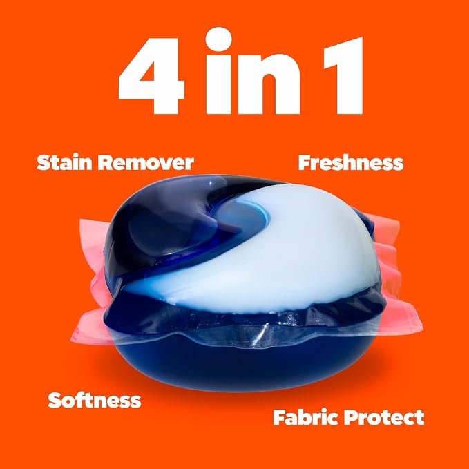 Tide PODS Laundry Detergent Soap with Downy 4-in-1 Stain Remover Freshness Softness Detergent pacs, April Fresh Scent, 85 Count