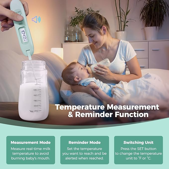 Electric Bottle Brush Cleaner,Wireless Charging Electric Baby Bottle Brush Cleaner,Nipple/Straw/Bottleneck Brush,Food Thermometer,Formula Mixer-IPX7 Waterproof,Travel Bottle Cleaner Kit for Newborn