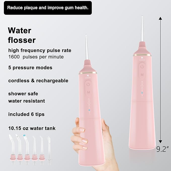 Upgraded Pro Dental Care Kit: 5-Mode Water Flosser & 50,000 VPM Sonic Electric Toothbrush | Premium Oral Clean Set with Enhanced Cleaning Modes, Larger Tank & Refined Design for Advanced Gum Health