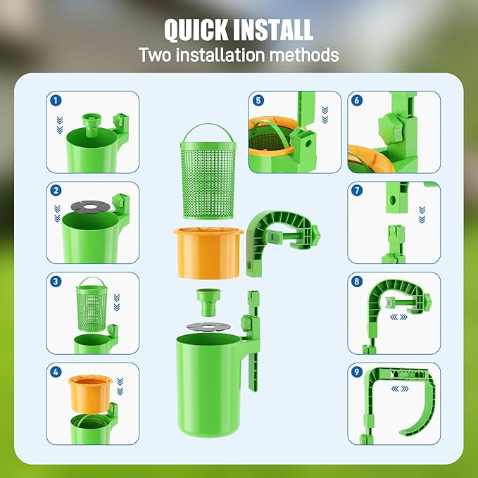 Pool Skimmer Baskets for Above Ground Pools, Above Ground Pool Skimmer Wall Mount, Pool Accessories for Trapping Leaves, Hair, Particles, and Floating Debris (Wall-Hung Style)