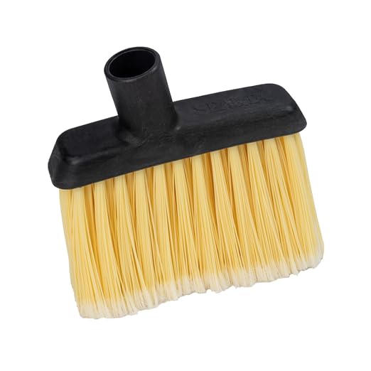 Sparta Duo-Sweep Flagged Angle Broom Head with Frayed Bristles, Heavy Duty Broom Head for Sweeping Fine Dust and Debris, 12" Long, 1 Count, Natural