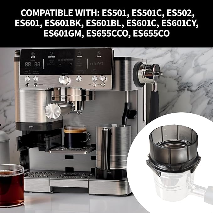 Espresso Puck Screen and Portafilter Funnel,Cleaning Tablets,Disc for Ninja Luxe Cafe Accessories,53.3mm Portafilter Filter Screen and Plastic Replacement Dosing Funnel for ES501 ES601