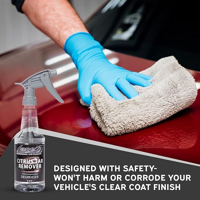 LANE'S Citrus Tar Remover- Tar Remover for Cars, Degreases and Removes Road Tar, Pleasant Citrus Smell, Safe for all Automotives- 32 oz
