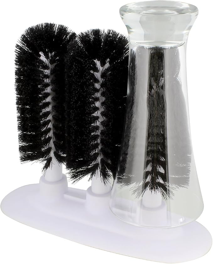 3 Brush Glass Washer Triple Glass Rinser, Cup Washer Brush