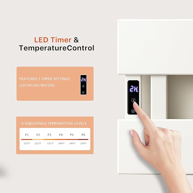 Electric Towel Warmer with Smart LED Timer, Modern [2/3/4] Bar Large Panel Heated Towel Rack, Wall-Mounted Plug-in/Hardwired 2-in-1, Rapid Warmth for Bathrooms, [Matte Black/Alpine White]