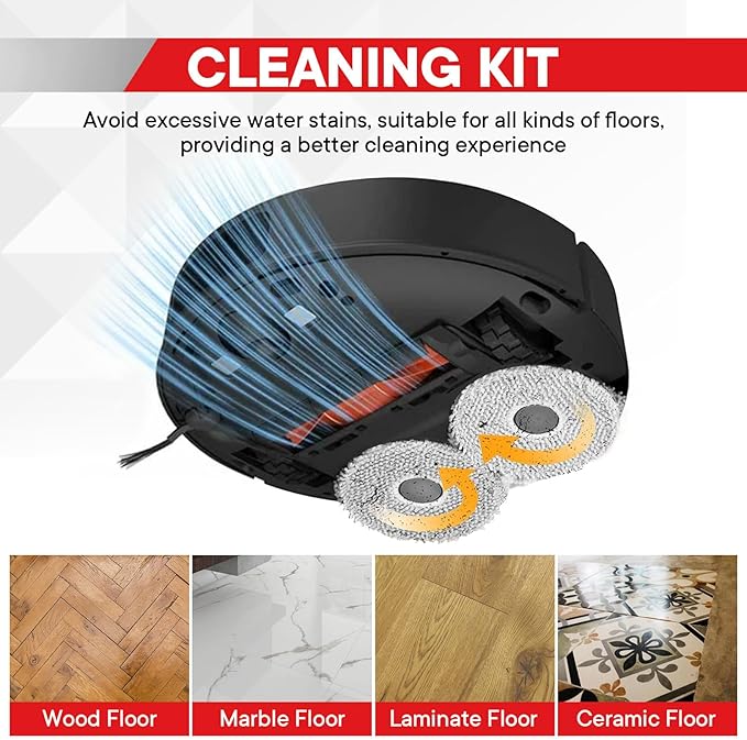 32 Pack Accessories Replacement Kit for Roborock Qrevo S/Qrevo Pro/Qrevo Plus/Qrevo MaxV Vacuum,2 Main Brushes,6 Filters&Bags+ 8 Side Brushes&Mop Pads,2 Tools