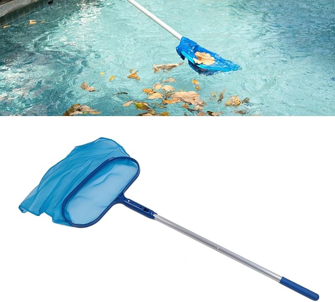 Swimming Pool Cleansing Kit, Fine Mesh Pool Cleaner Tool, Leaf Skimmer Net with 4 Poles for Above Ground or In ground Swimming Pools