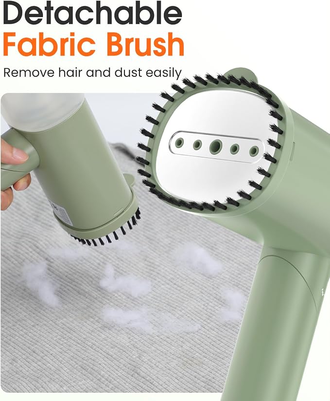 Handheld Steamer for Clothes, 1200W Foldable Travel Steamer, 20 Sec Preheat Garments Wrinkle Remover, 120V Portable Hand Iron with 150ml Water Tank, Clothes Steamer for Home Travel Green