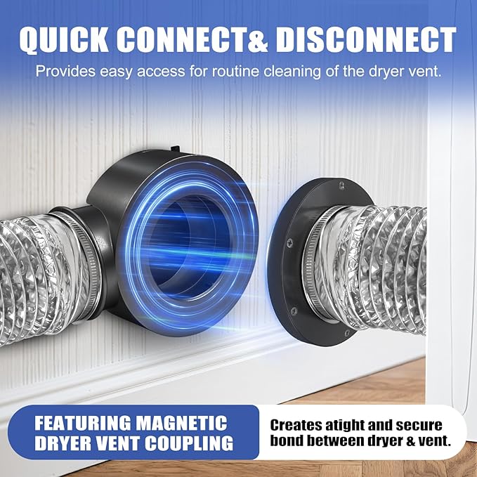 90° Magnetic Dryer Vent Coupler,Magnetic Dryer Vent Coupling 90-Degree Elbow with Strong Self-connection
