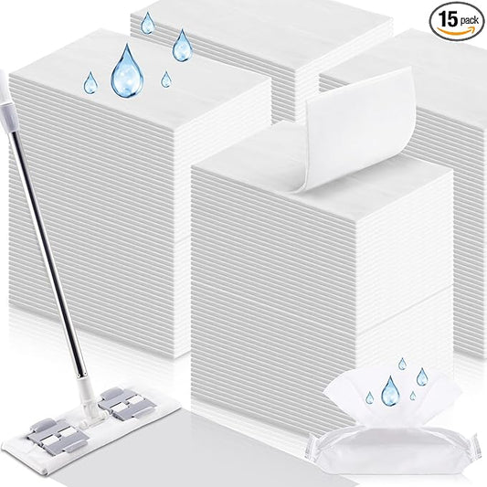 FillTouch 300 Counts Sweeper Wet Mopping Cloths Compatible with Swiffer 17.7'' x 11.8'' Large Wet Mop Pads Refills XL Disposable Floor Wipes Duster for Sweeping Scrubbing Cleaning Wood Hardwood Tile
