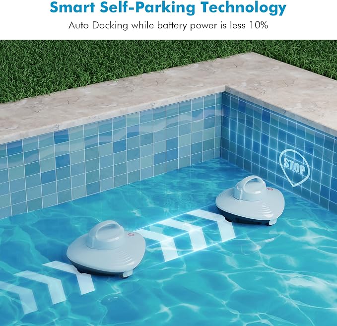 Hydrus Pool Vacuum for Above Ground Pools, Cordless Robotic Pool Cleaner, Automatic Rechargeable Pool Robot Lasts 90 Mins, Powerful Suction, Self-Parking, Ideal for Flat Swimming Pools up to 50Ft