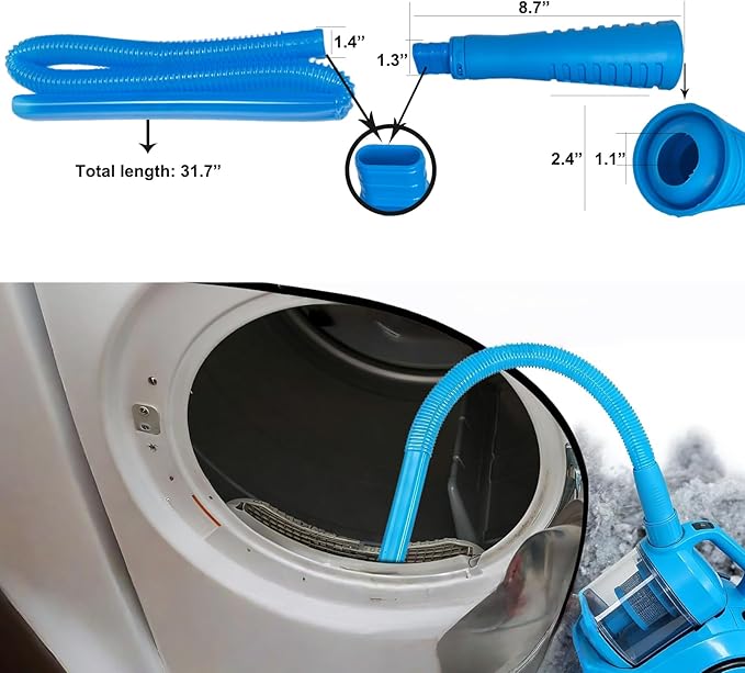 7-in-1 Combo Lint Filter & Vent Cleaner Kit for for GE Washer Dryer, WH01X35719 Replacement Filters with Flexible Dryer Vent Brush for PFQ97HSPVDS Models