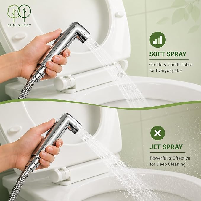 Handheld Bidet Sprayer for Toilet - Bum Gun Bidet Sprayer Kit with Adjustable Pressure, Bathroom Bidet Attachment, Cloth Diaper Sprayer, Feminine Wash, Easy Install, Leak-Free