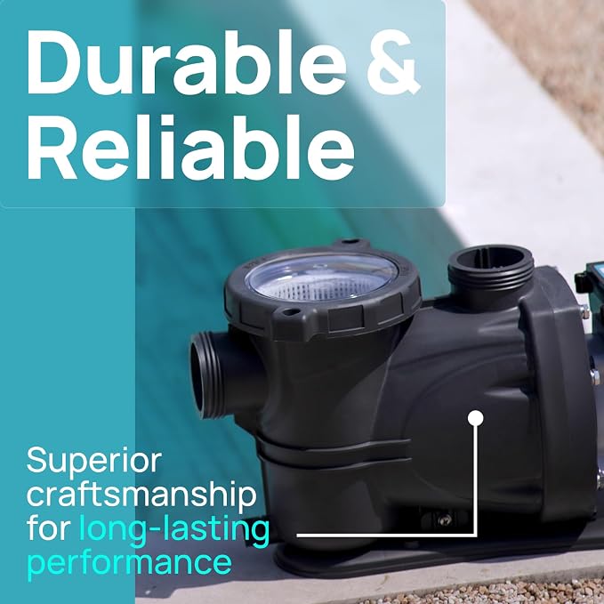 1HP In/Above Ground Pool Pump, 5860GPH Single Speed High Flow 115V Powerful Self Primming Swimming Pool Pumps with Filter