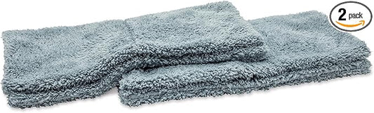 Griot's Garage Microfiber Plush Edgeless Wash Cloths for Car Cleaning, Scratch-Free, Machine-Washable, 12" x 12", Set of 2, 10295