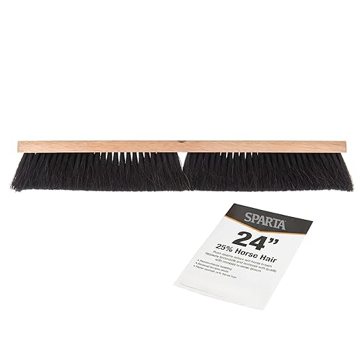 SPARTA Flo-Pac Horsehair Floor Sweep, Floor Brush for Cleaning, 24 Inches, Black, (Pack of 12)