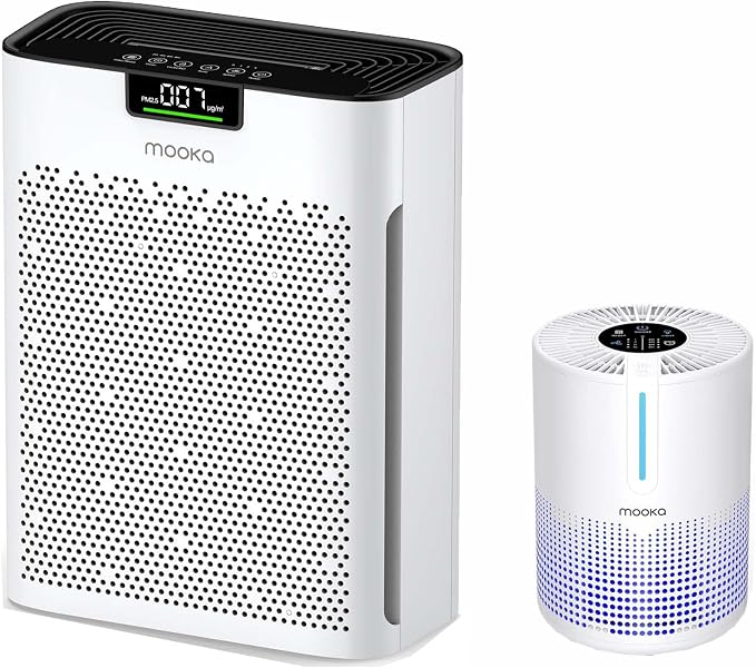 MOOKA 2 Air Purifiers M01 and KJ190H for Home Large Room 430 Sq.Ft to 2200ft²