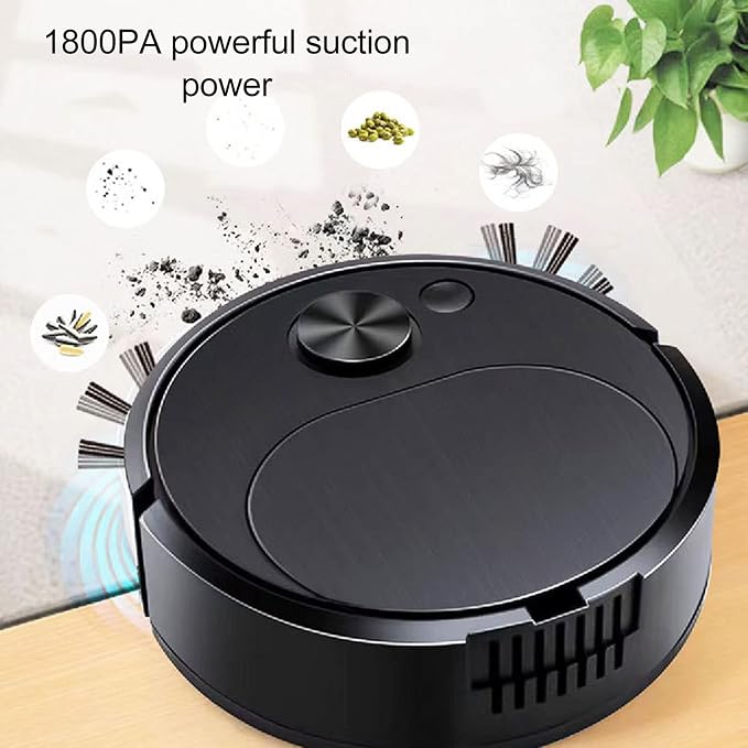 Zerodis Robot Vacuum Cleaner,Rechargeable Sweeping Vacuuming Mopping 3 in 1 Intelligent Sweeping Robot for Hard Floor Flat Ground Marble Tile Wooden Floor