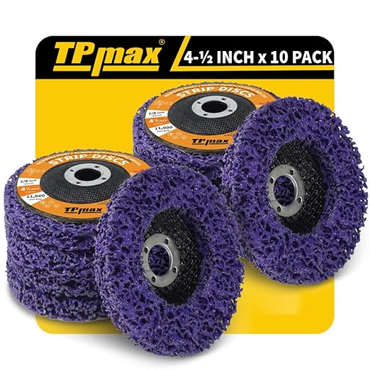 TPmax 4-1/2" x7/8'' Stripping Discs Rust Remover Wheel Remove Paint and Oxidation Poly Strip Wheel Disc Abrasive Angle Grinding Wheel - 10 Pack(Purple)