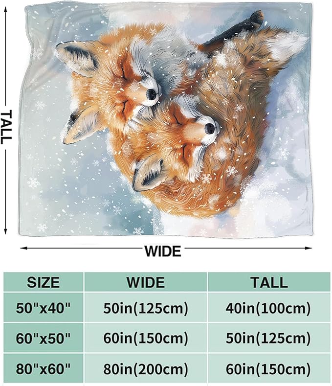 Tijuboni Fox Throw Blanket Fox Gifts for Girls Boys Women Men Kids Adults Soft Flannel Fleece Blanket for Couch Sofa Bed Home Decor 60"x80"