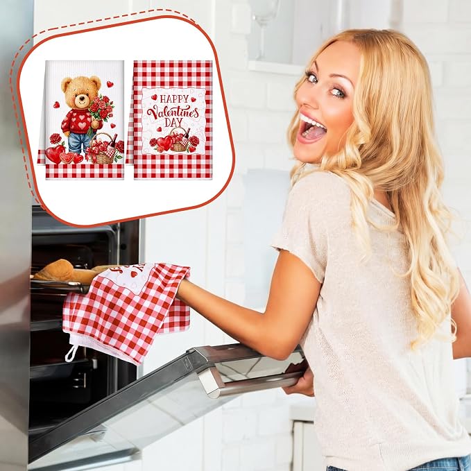 Bencailor 16 Pcs Seasonal Kitchen Towels Set for All Holidays Spring Easter Summer Hand Dish Tea Towels Bulk Absorbent Dishcloths Housewarming Gift for Cooking Kitchen Bathroom