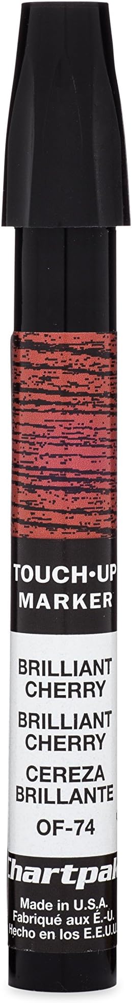 Chartpak Wood Furniture Touch-Up Marker, Tri-Nib, Brilliant Cherry, 1 Each (OF74)
