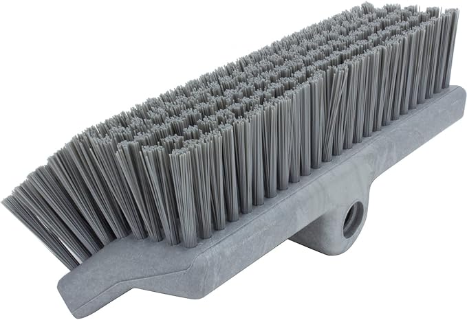 SPARTA 40423EC23 Plastic Floor Scrub Brush, Wall Brush, Equipment Brush With Nonabsorbent Bristles For Industrial Kitchens, Hospitals, Commercial Cleaning, 10 Inches, Gray
