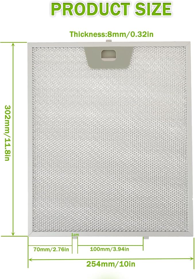 WB02X24871 Range Hood Grease Filter Replacement 5 Layer Aluminum Mesh Hood Grease Filter Fit for GE JVW5361SJSS JVW5361EJ1ES JVW5361EJES(1Pack)