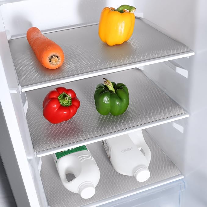 Light Gray Shelf Liners for Kitchen Cabinets Non Adhesive Drawer Liner for Bathroom Waterproof Refrigerator Liners for Shelves Fridge Plastic Mats Cabinet Cupboard Liner 17.5 x 236.2 Inches x 2 Rolls