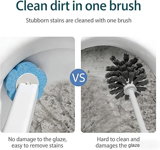 36 sets of disposable toilet brush replacement pads, Auto open and close toilet brush sets, wall-mounted non-contact toilet cleaning kits, and three types of replacement brush heads (Toilet brush set)
