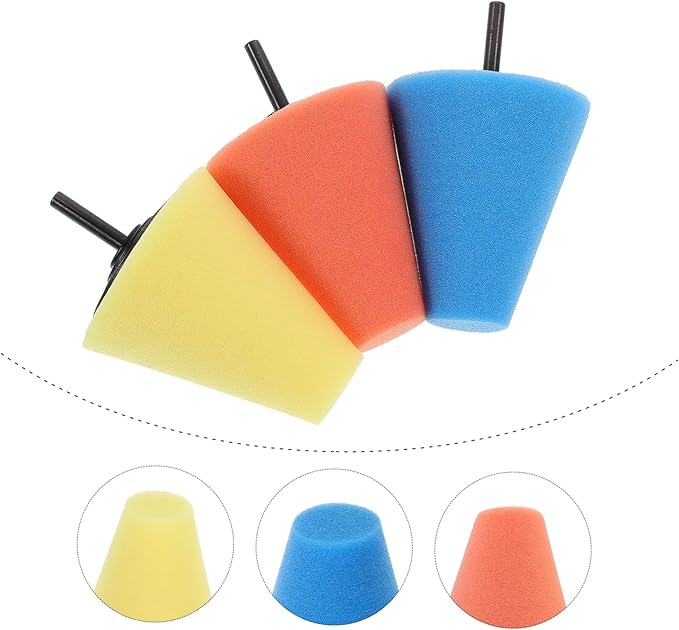 Unomor 15pcs Car Wheel Polishing Sponge Buffing Tools for Electric Drills for Wheels Mudguards and Uneven Surfaces