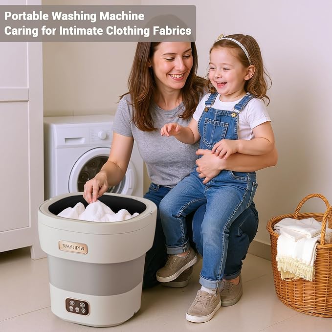 Portable Washing Machine, Mini Washer 12L Upgraded Large Capacity Foldable Washer Deep Cleaning of Underwear Baby Clothes and Other Small Clothes for Apartments Dormitories Hotels