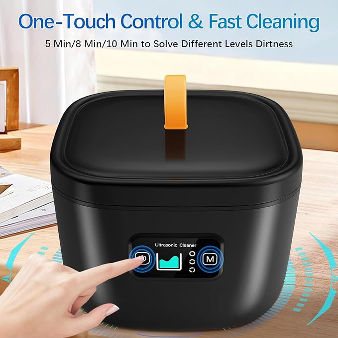 Raccomb Ultrasonic Retainer Cleaner Machine for Denture UV Ultrasonic Cleaner 45kHz 255ML 3 Mode Adjustable Ultrasonic Jewelry Cleaner for Aligner Mouth Guard Toothbrush Whitening Tray Ring Diamond