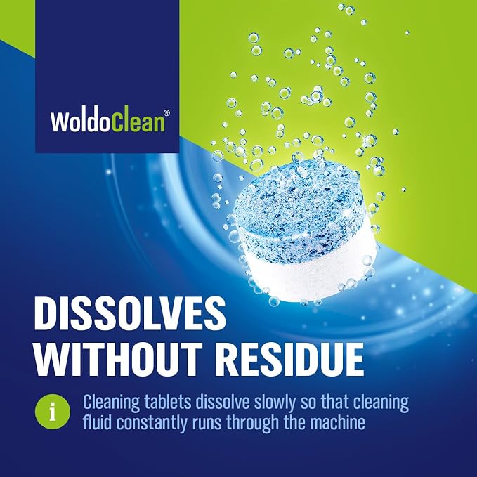 WoldoClean 2-Phase Cleaning Tablets (25 Count, 3.5g) - Compatible with Jura Automatic Coffee Machines E8, S8, Z10, J8, ENA & GIGA, Blue & White Formula, Cleans & Seals, Individually Sealed