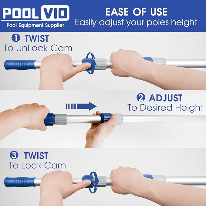 Poolvio 14" Pool Net with Diamond Ultra-Fine Mesh & 12 FT Telescopic Pole