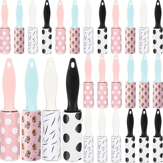 Hushee 48 Pcs Mini Lint Rollers for Pet Travel Size Clothes Roller Hair Lint Removers Sticky Tool for Clothes, Gift Bags, Pet Hair Removal