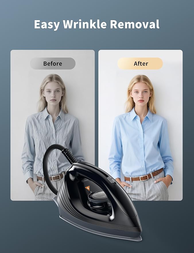 Sundu Iron Steamer for Clothes,1600W Steam Station Professional Steam Iron For Clothes with 44 oz Tank, 400 microsteam holes, Built-In Pump, Ceramic baseplate,Iron Lock For Easy Carry