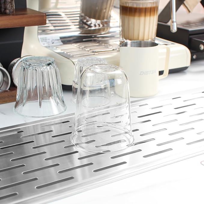 DIBTSA Pitcher Rinser,Stainless Steel Commercial Glass Washers, Countertop Bar Glass Rinser Sink, Extra Large Silver 25.59 x 8.43 x 1.18 inches