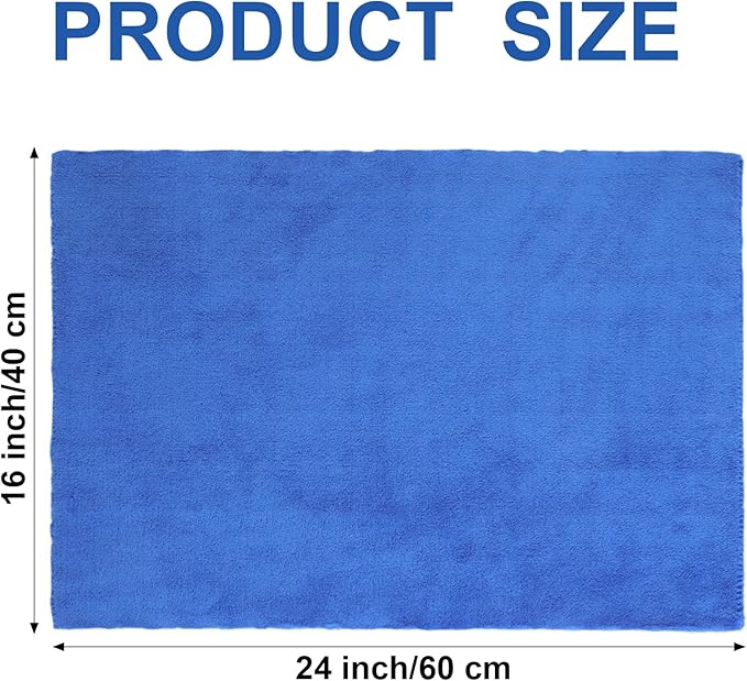 Shimeyao 30 Pcs Edgeless Microfiber Plush Towels for Cars Detailing Drying Wash Polishing Absorbent Cleaning Cloths, 500 GSM (16 x 24 Inch,Dark Blue)