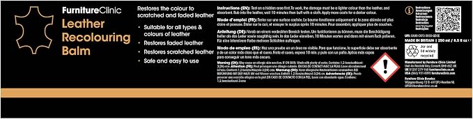 Furniture Clinic Leather Complete Restoration Kit | with Leather Recoloring Balm, Cleaner, 2-in-1 Protection Cream & Conditioner, Sponge, and Cloth | Repair Kit for Furniture (Beige)