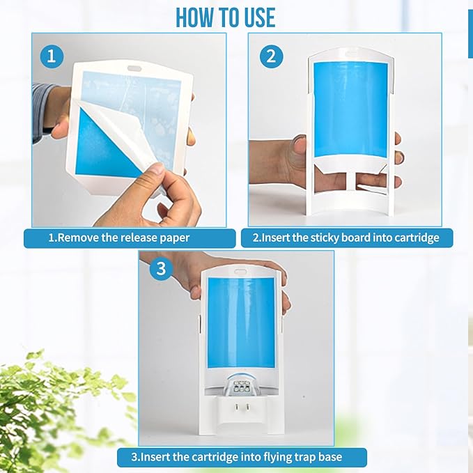 OSVDO Trap Refills, Flying Insect Trap Refills Kit NO Device - 10 Pcs Glue Cards, Each Glue Card Lasts up to 35-Day or Until Full (10 x Refills), White
