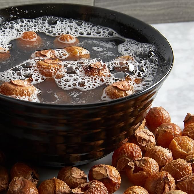 Cure With Pure Organic Soap Nuts Deseeded 1kg/2.2Lb With 1 Wash Bag Approx 330 Loads,Eco-friendly Soap Nuts Laundry Detergent,Chemical & Fragrance-free Organic Soap Berries Non-toxic Laundry Detergent