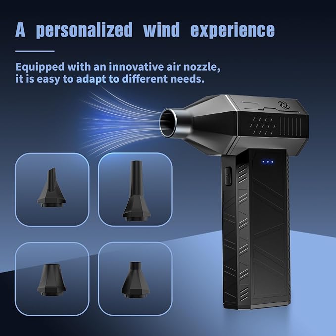 X3 Mini Electric Compressed Air Duster – 110,000RPM Powerful Turbo Jet Blower, 3-Gear Adjustable Computer Duster with Fast Charging and Overheat Protection,Dust Blower for Keyboard,Computer