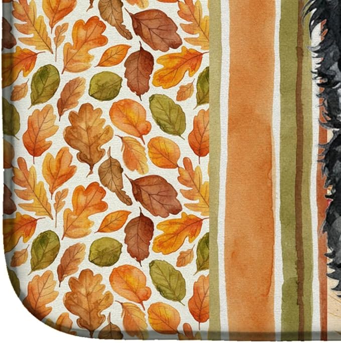 Caroline's Treasures Mudi Heirloom Fall Dish Drying Mat Absorbent Dish Drying Mat Pad for Kitchen Counter Dish Drainer Mat for Countertop, 14 x 21", Multicolor