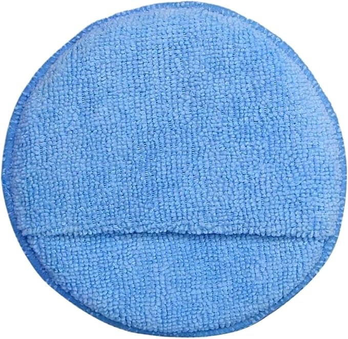 Compatible for 5Pcs Car Detailing Applicator Pads Care Foam Sponges Cleaning Tools Waxing Polish Soft Microfiber Round Pocket(Blue)
