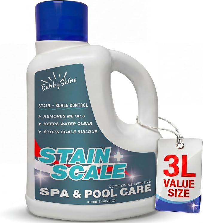Stain and Scale Control for Hot Tub, Pool Stain Remover, Metal Sequestrant for Pool & Spa, Hot Tub Descaler Support, Mineral Inhibitor, 3 Liter – BubbyShine